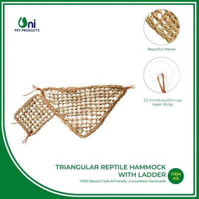 Triangular reptile hammock with ladder