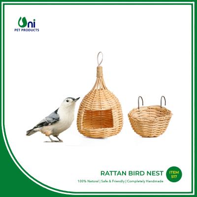 Combo Rattan bird nest & bowl